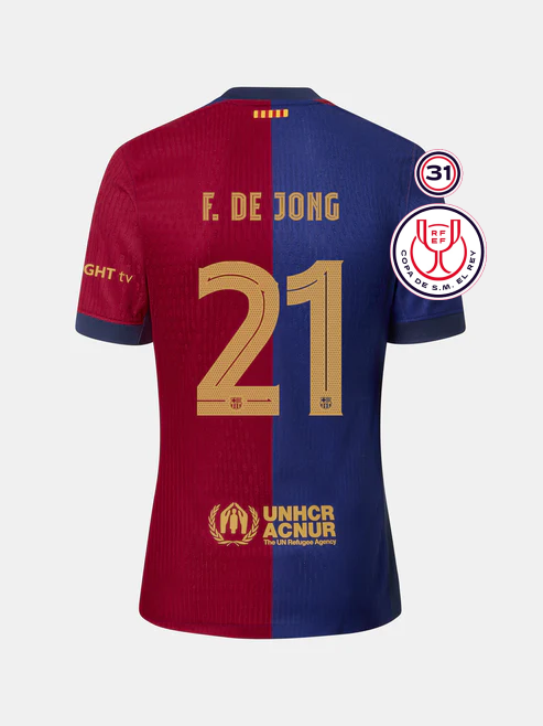 F. DE JONG's 21 Barcelona Jersey for the 24-25 Copa Del Rey Final