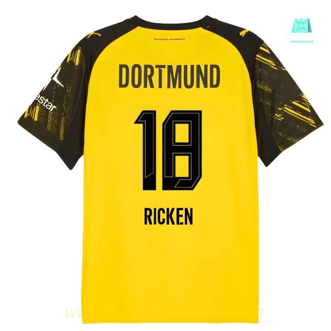 2025-2026 Borussia Dortmund Warm Up Jersey (Yellow) (Ricken 18)