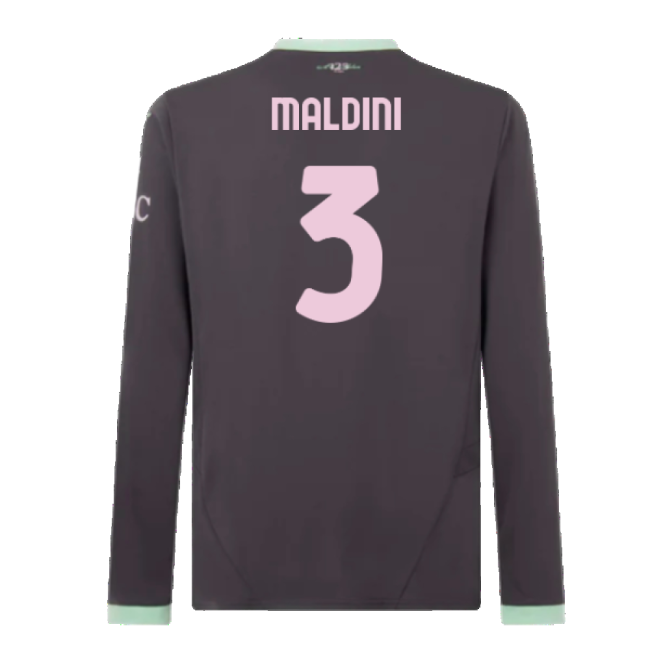 Acm Ac Milan Third Long Sleeve Shirt Maldini #3 Match Quality Devo...