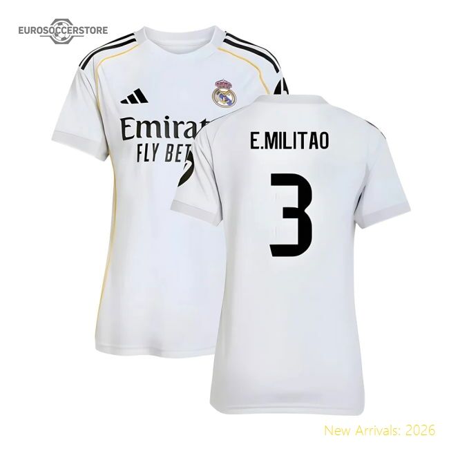 2025-2026 Real Madrid Home Premium Jersey E.militao Advanced Textile
