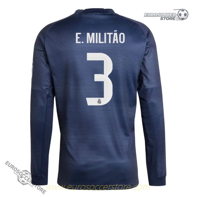 E. MILITÃO 3 Long Sleeve Away Jersey for Real Madrid 25-26 Season