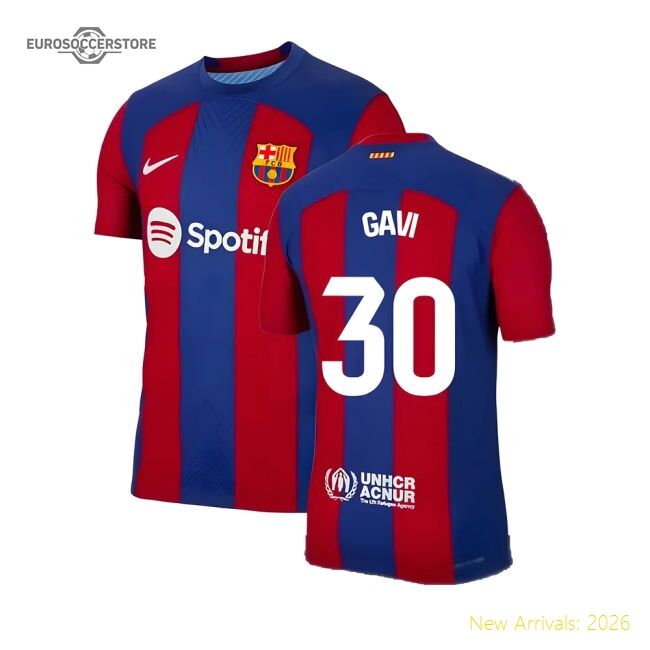 Barcelona Primera Division Gavi Authentic Jersey Performance Fabric