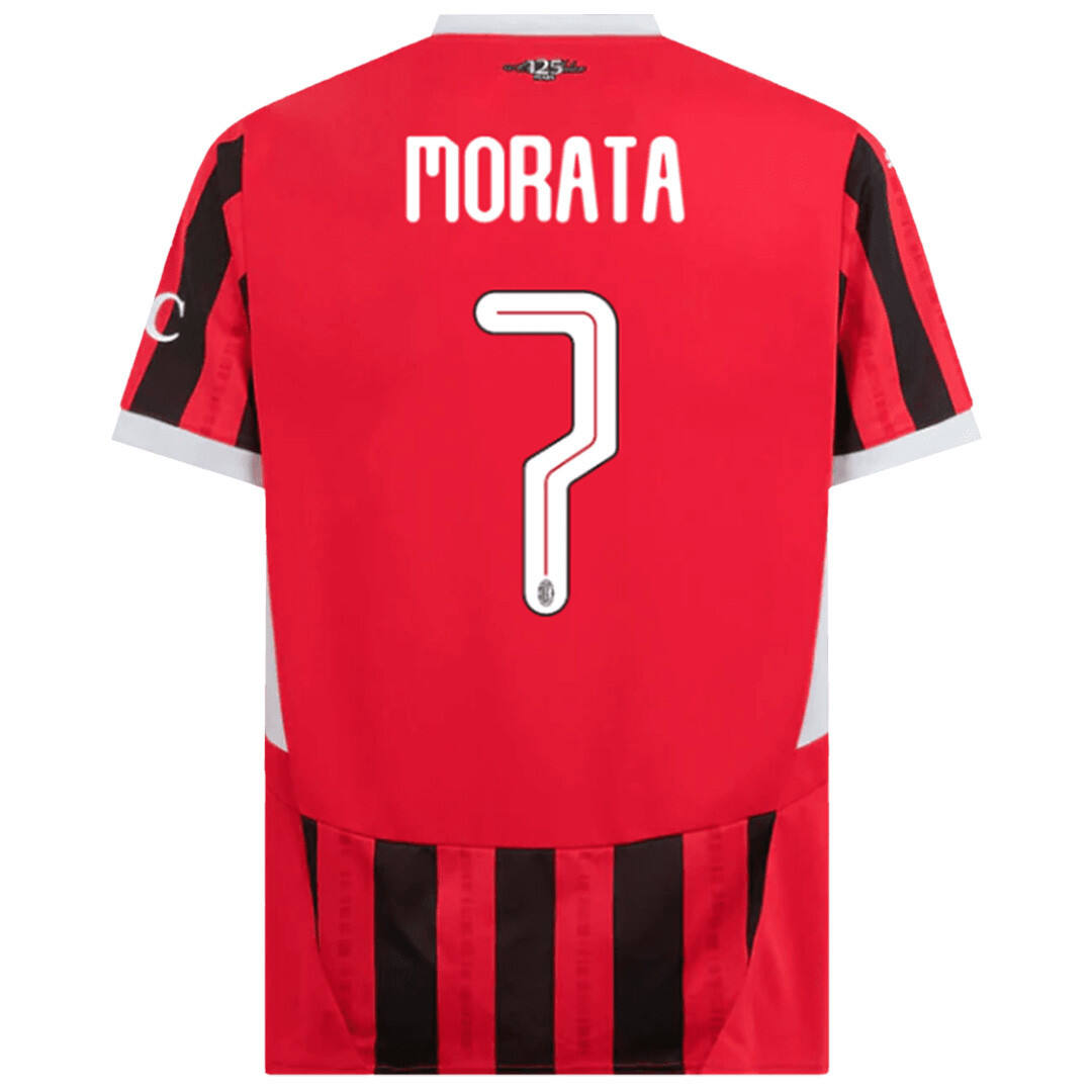 AC Milan 2425 Home Shirt MORATA 7 - UCL Font - Official Replica 9333