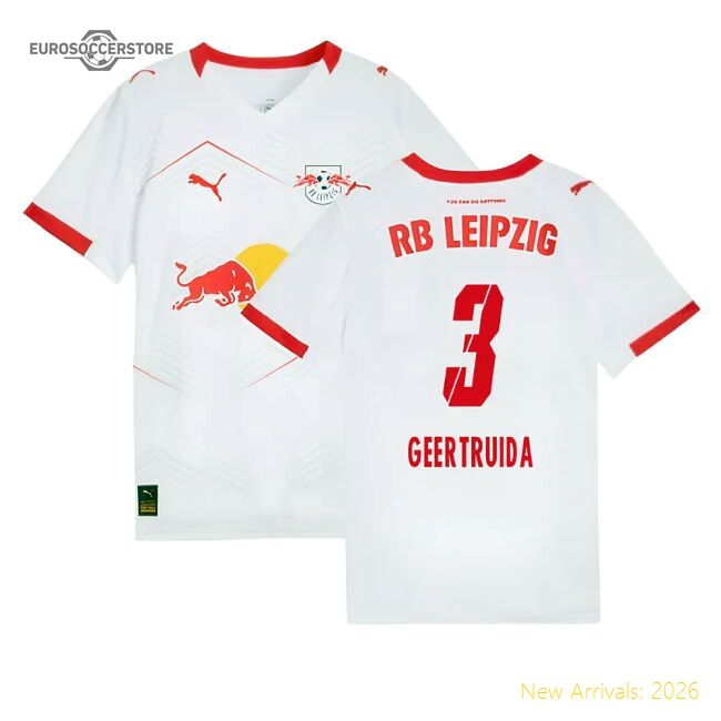 Top-Quality 2025-2026 Red Bull Leipzig Home Shirt (Kids) (Geertruida