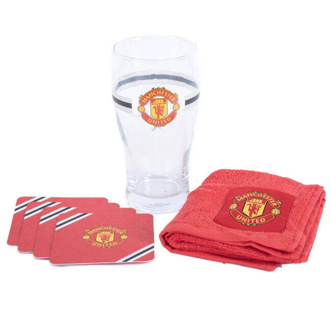 retro Manchester United FC Core Stripe Mini Bar Set