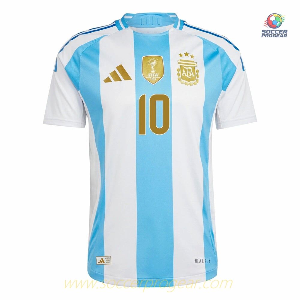 Argentina Home Soccer Shirt 2024-2025 Edition Season Messi Gold