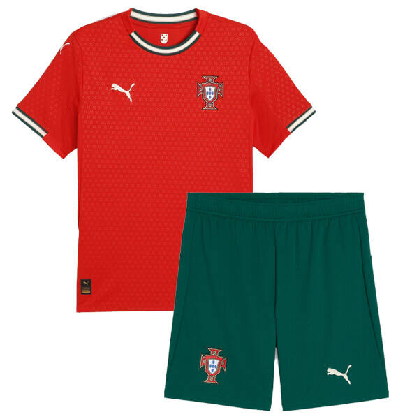 Kids Portugal 2025 Home Soccer Kit ShirtShorts - Official Replica