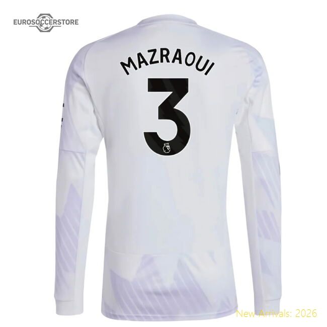 Official 2025-2026 Man Utd Long Sleeve Away Shirt (mazraoui 3)