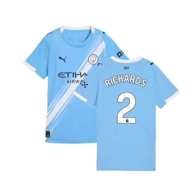 Official Football Man City Home Shirt Womens Richards #2 Authentic...