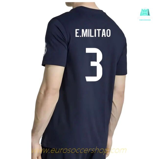 2025-2026 Real Madrid US Tee (Navy) (E.Militao 3)