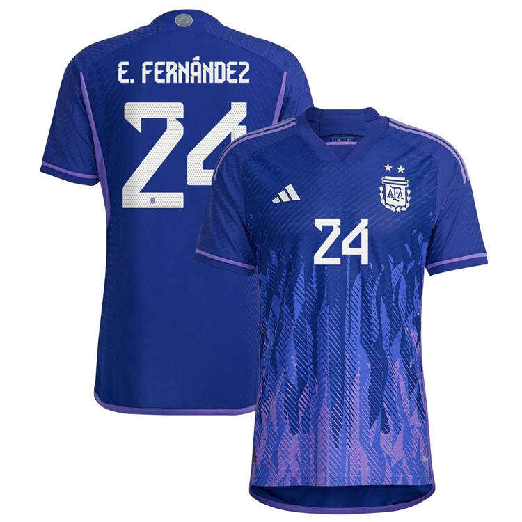 Argentina 3 Star 2022 Away Purple Enzo Soccer Jersey Football Shirt -
