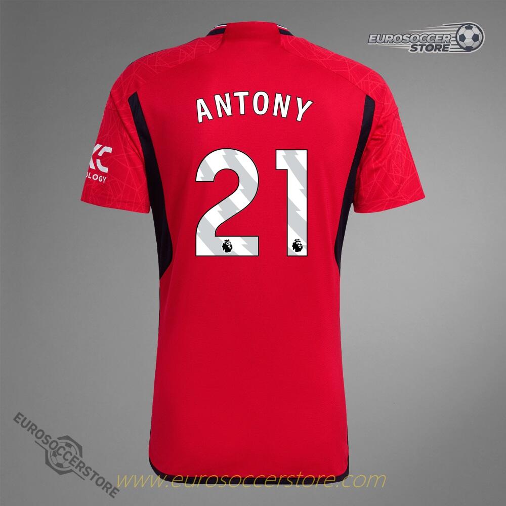 The 23-24 Home Jersey of Manchester United's player ANTONY, numbered 21.