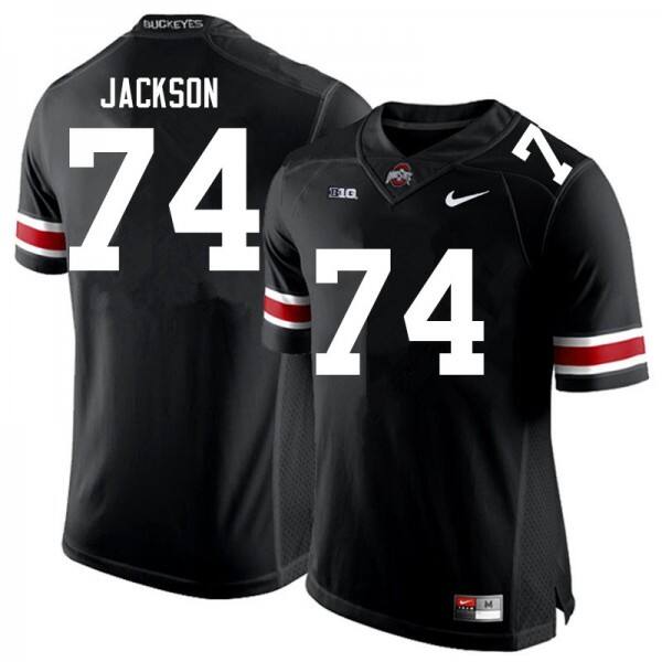 Men Ohio State Buckeyes #74 Donovan Jackson Black Nike Stitch Jersey