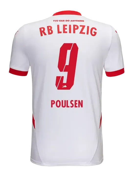 RB Leipzig 24-25 Season Home Jersey with POULSEN 9 Printing