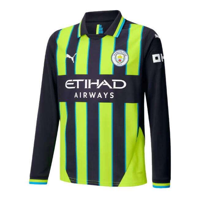2024-2025 Man City Away Long Sleeve Shirt (Kids) (Bernardo 20)