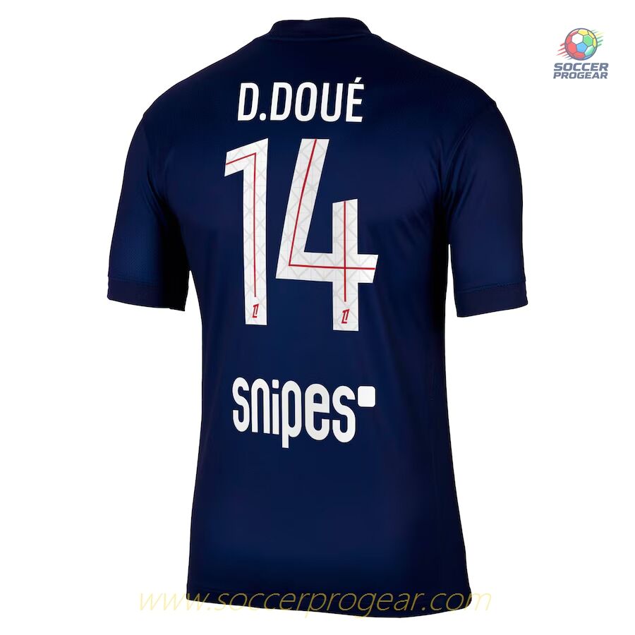PSG Home Football Team Shirt Youth Team Jersey 2025-26 Edition Désiré Doué