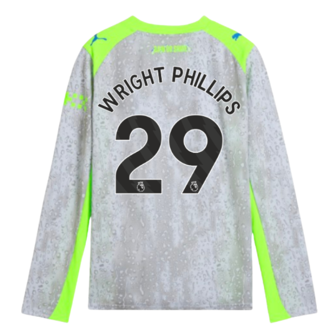 2025-2026 Man City Long Sleeve Third Kit (Kids) (Wright Phillips 29)