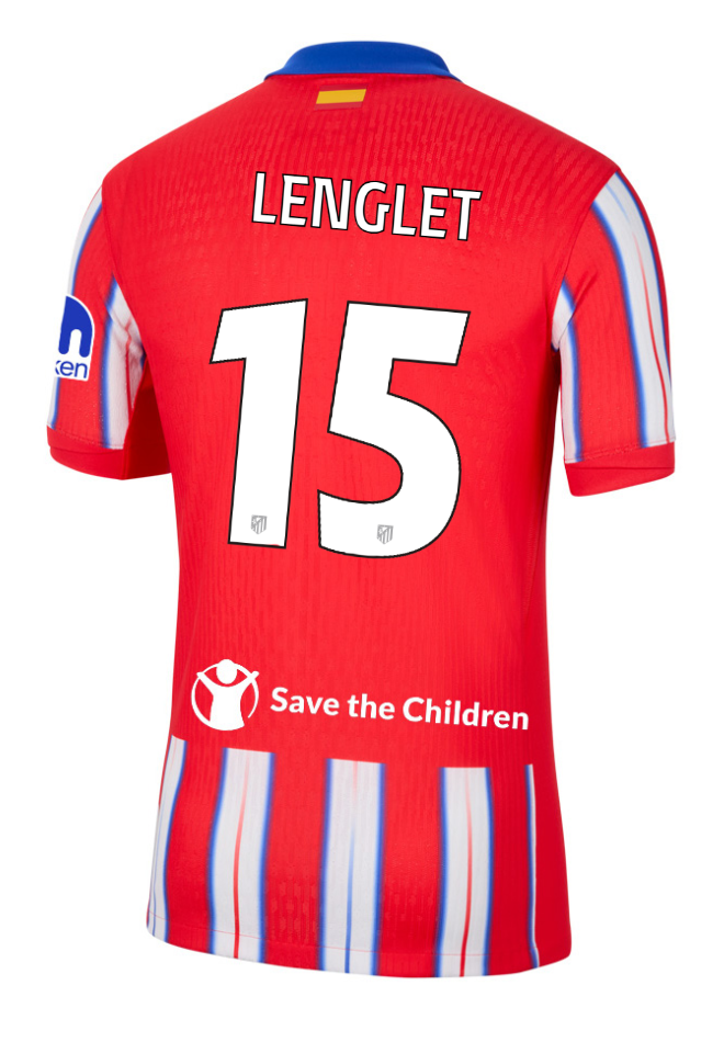 Atletico Madrid 24-25 Home Champions League Jersey, LENGLET #15