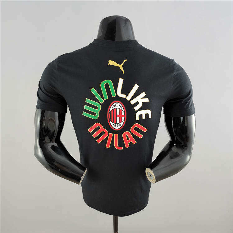 21-22 AC Milan Champion Black T-Shirt - Official Replica 6701