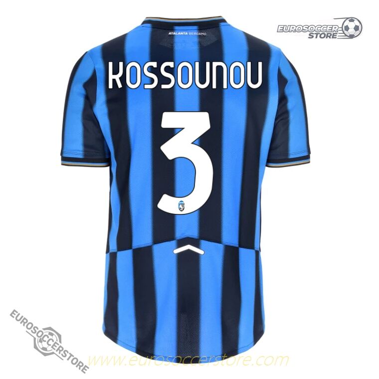 Atalanta's 25-26 Home Jersey featuring KOSSOUNOU with the number 3