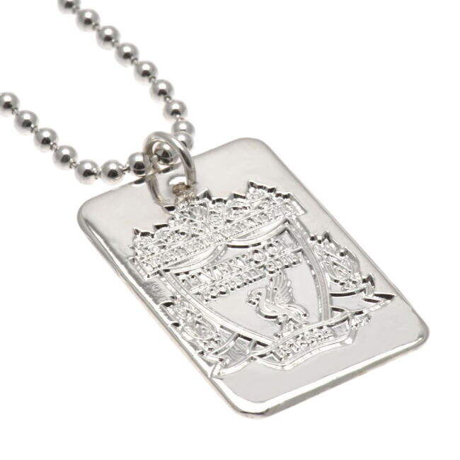retro Liverpool FC Silver Plated Dog Tag & Chain