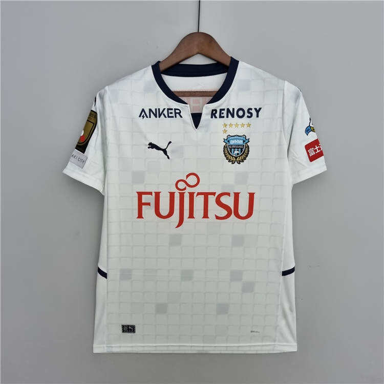 Kawasaki Frontale 2223 Away White Soccer Jersey Football Shirt -