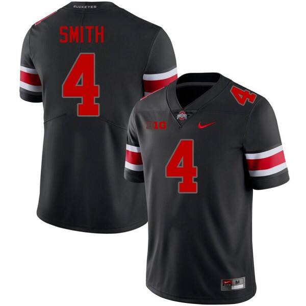 Men Ohio State Buckeyes #4 Jeremiah Smith Blackout Nike Stitch Jersey