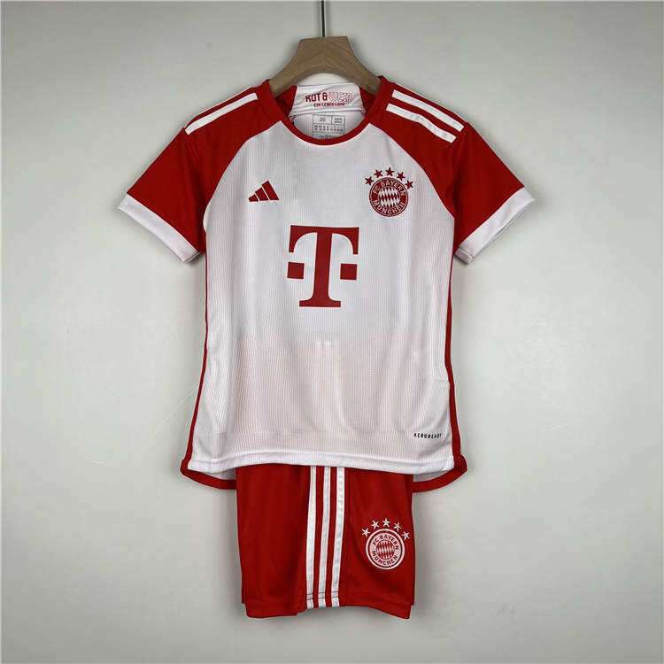 Kids Bayern Munich 2324 Home Suits ShirtShorts - Official Replica