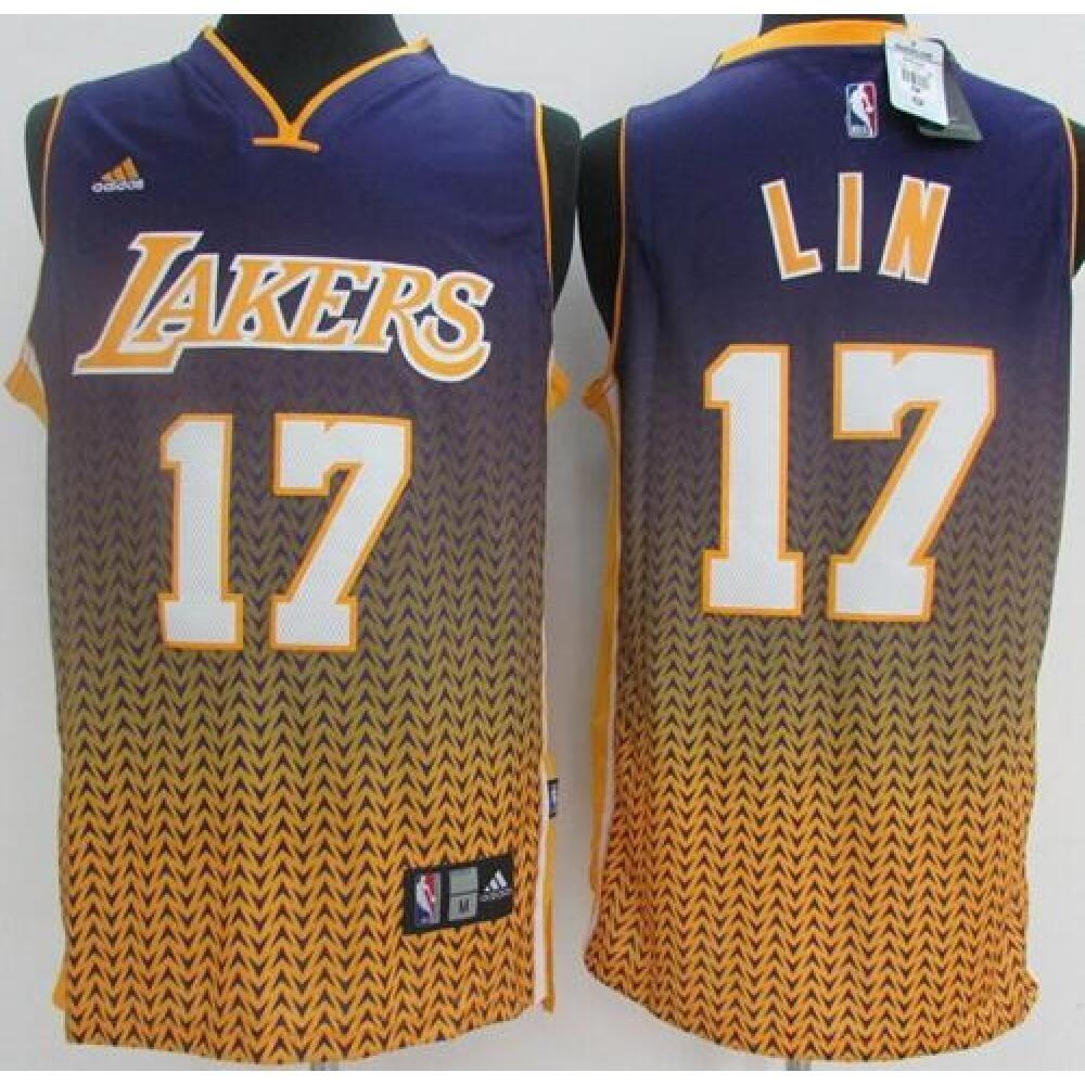 Lakers #17 Jeremy Lin Purple Resonate Fashion Stitched NBA Jersey