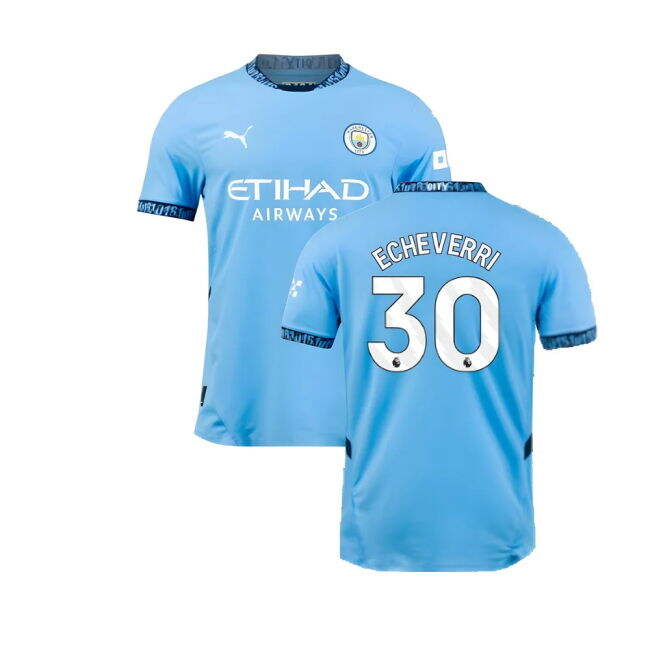 2024-2025 Man City Home Authentic Shirt (Echeverri 30)