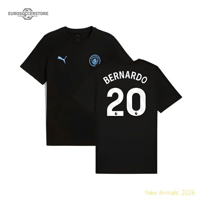 Authentic 2025-2026 Man City Ftbless Tee (black) (bernardo 20)
