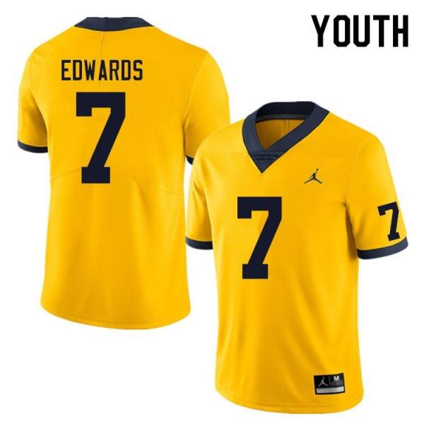 Youth(kids) Ncaa Team Yellow Youth #7 Official Replica - Value