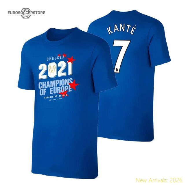 Authentic Chelsea Champions Of Europe 2021 (kante 7) Blue - Premium