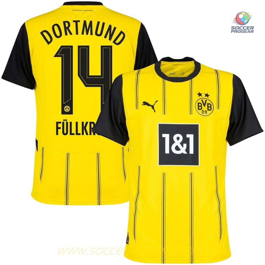 Dortmund Home Football Soccer Team Shirt 2024-2025 Season Fullkrug