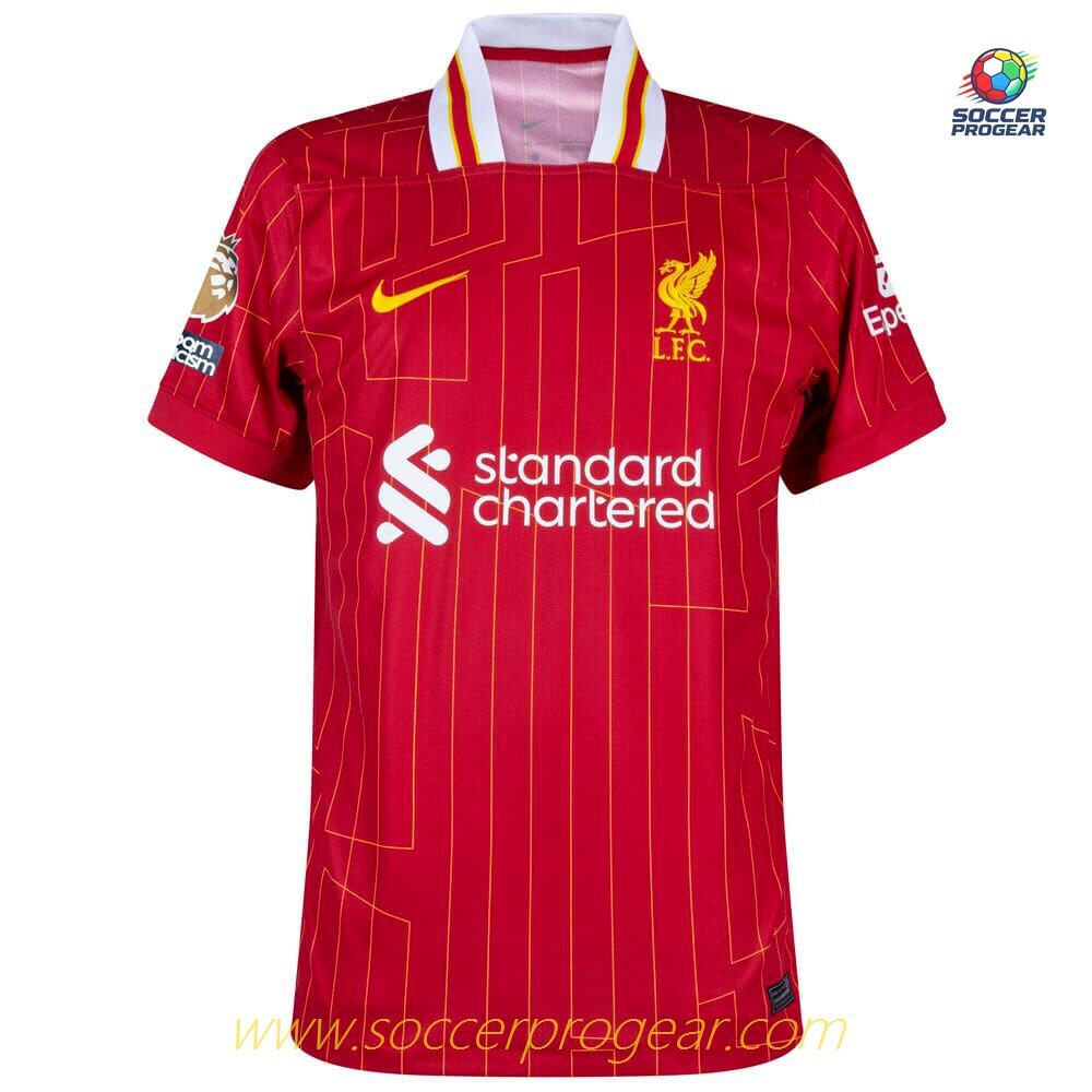 Liverpool Home Kids Edition Team Jersey 2024-25 Edition Winners Trophy