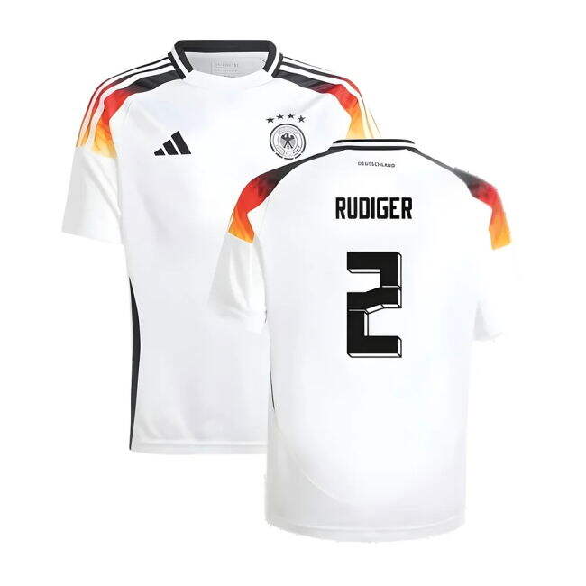 Latest Germany Home Team Kit 2024-2025 (Rudiger 2) (Kids)