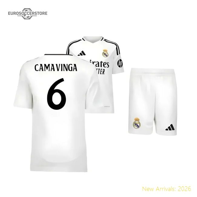 Premium 2024-2025 Real Madrid Home Youth Kit (camavinga 6)