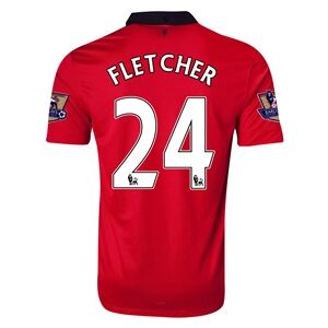 13-14 Manchester United 24 FLETCHER Home Jersey Shirt - Official