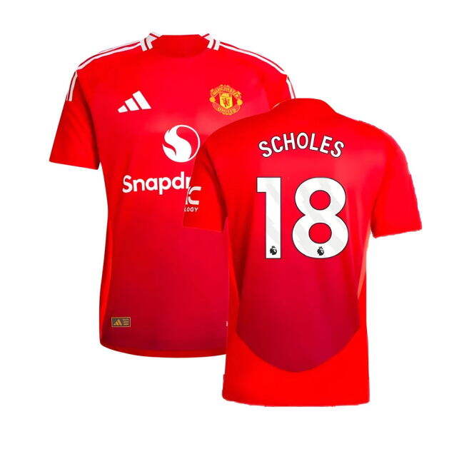2024-20 Man Utd Home Football Shirt Scholes Name & Number L M S