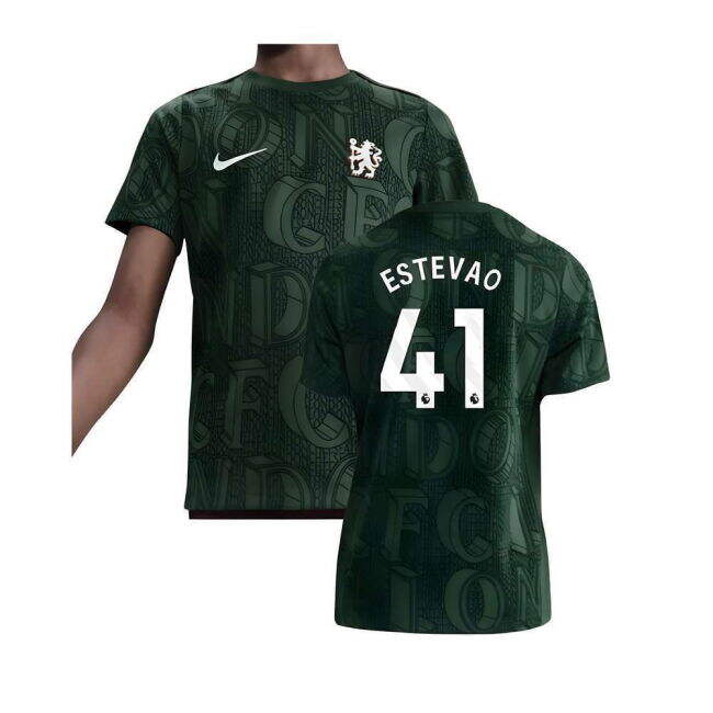 2025-2026 Chelsea Pre Match Shirt (Green) - Kids (Estevao 41)