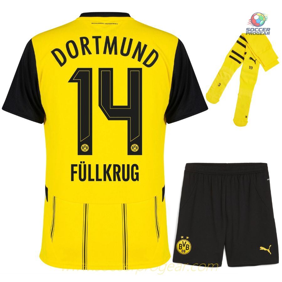 BVB Dortmund Youthren's Jersey Set Team Jersey 2024-25 Edition Home Fullkrug