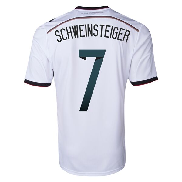 2014 Germany 7 SCHWEINSTEIGER Home White Soccer Jersey Shirt -