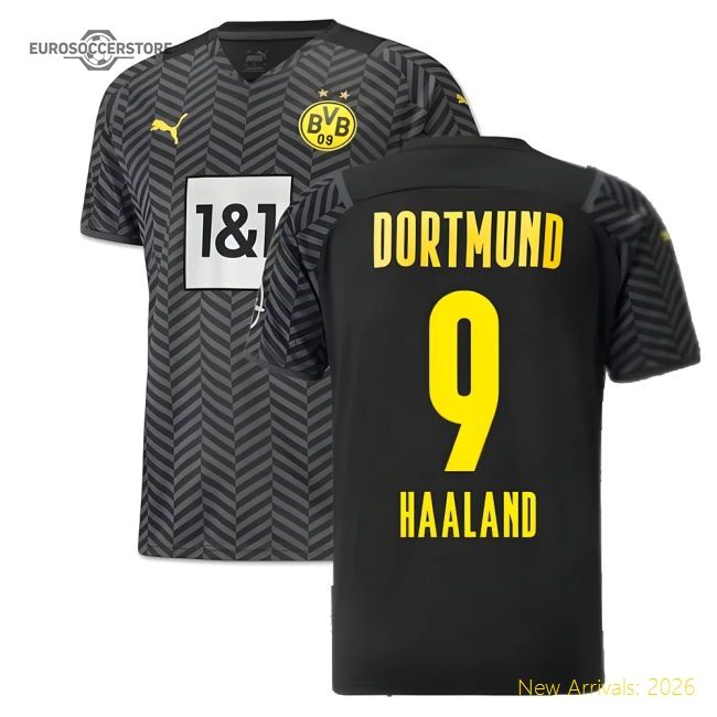 Premium-grade 2021-2022 Borussia Dortmund Away Shirt (haaland 9)