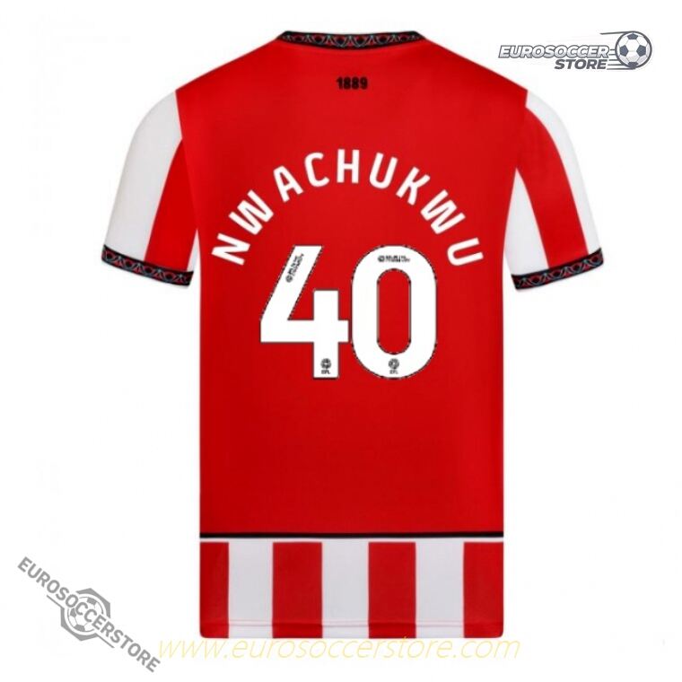 Sheffield United's 25-26 Home Jersey, featuring NWACHUKWU with the number 40.