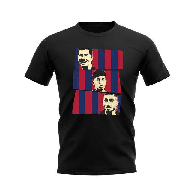 Lewandowski Lamine Yamal Raphinha Barcelona Trio T-Shirt (Black) - ...