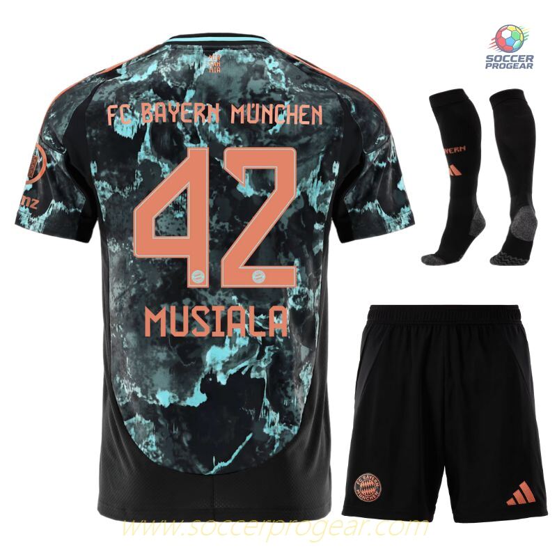 Bayern Munich Away Youth Jersey Set Soccer Team Shirt 2024/25 Collection Musiala