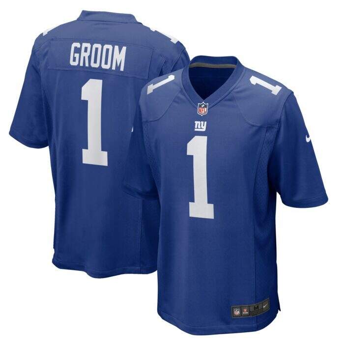 Men's New York Giants Number 1 Groom Nike Royal Game Jerse...