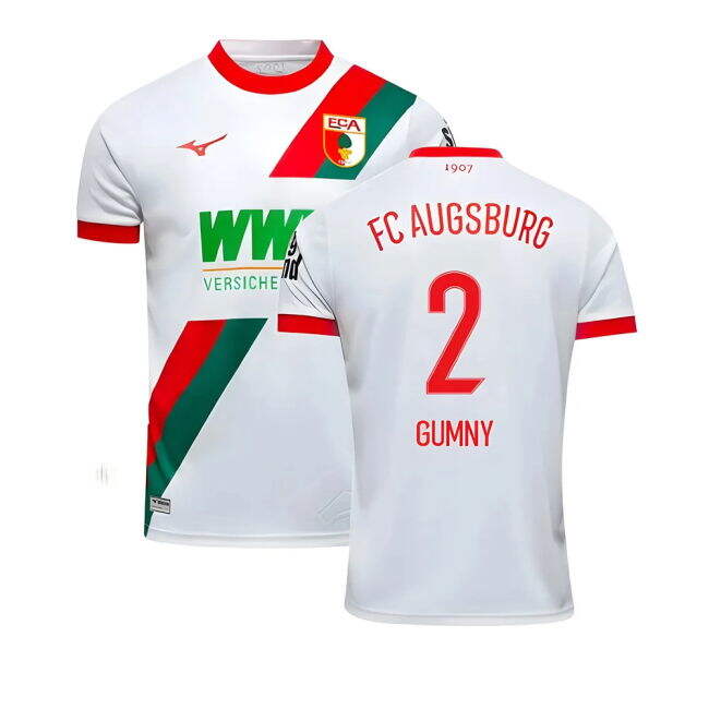 Enthusiastic Football Fc Augsburg Home Shirt Gumny #2 Official Lic...