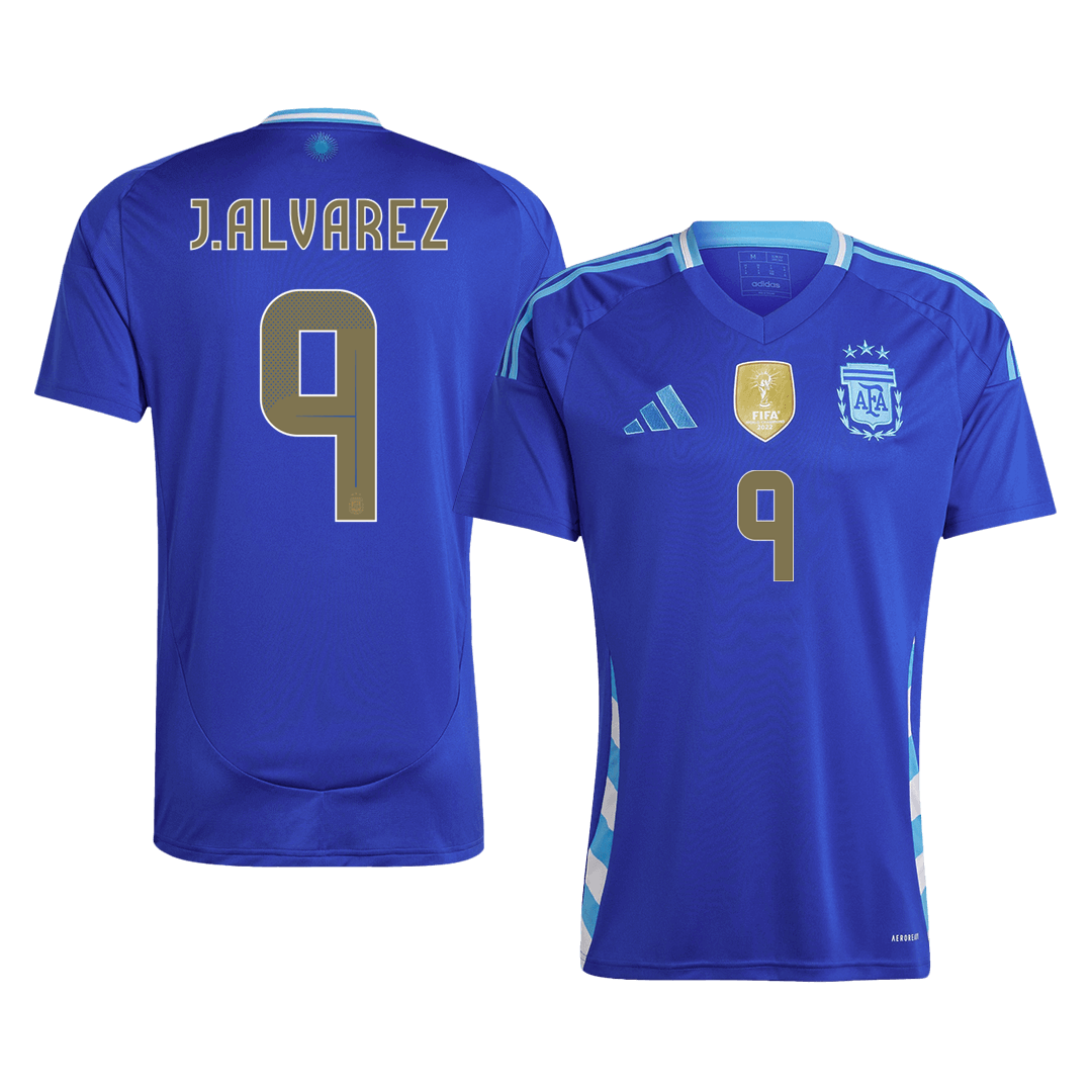 J.ALVAREZ #9 Argentina Away  Soccer Jersey 2024 Authentic Kit