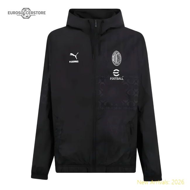 Luxury 2023-2024 Ac Milan X Pleasures Prematch Fan Jacket (black)